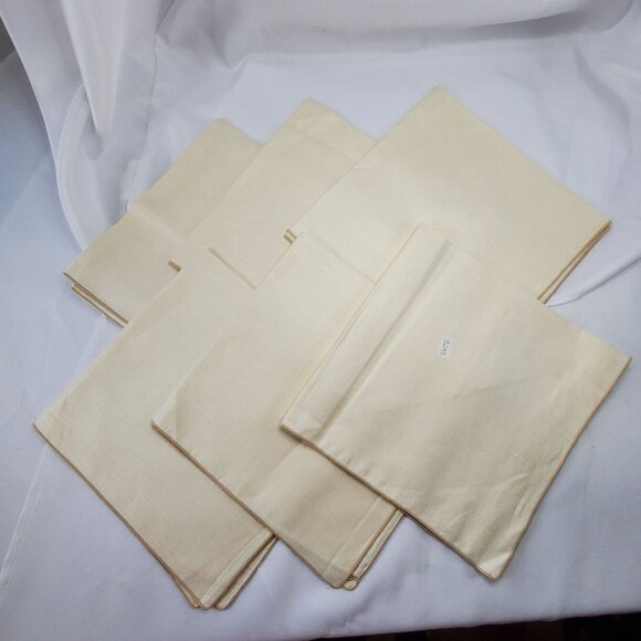 VTG Set Of 6 Beige Linen Napkins 16x16 Inches For Dining & Events - Picture 8 of 8